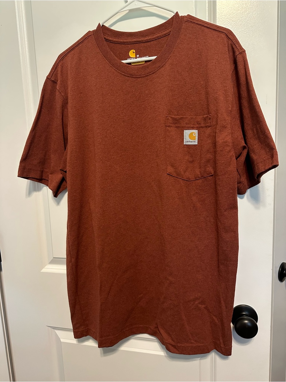 Carhartt Men's Short-Sleeve Pocket T-Shirt — Rust Brown Orange size medium